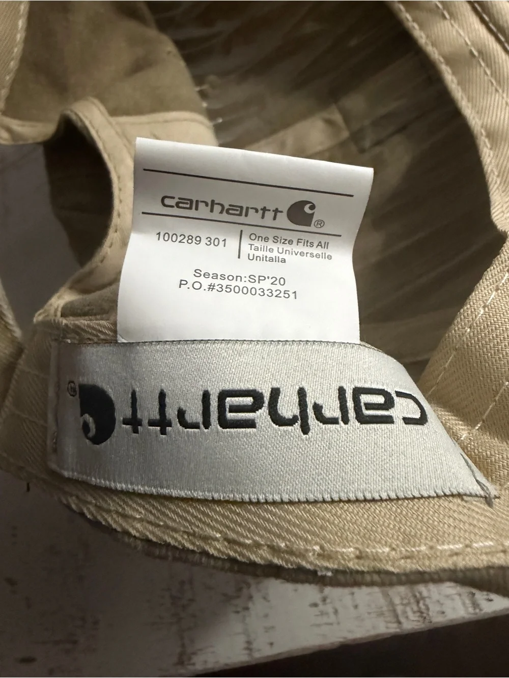 Carhartt Tan Baseball Cap and Black Knit Beanie Set